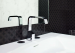 Etoile pattern in Noir. A unique patterned porcelain tile in stock in Vancouver