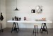 Mixed Pattern in Blanc and Gris. A unique patterned porcelain tile in stock in Vancouver