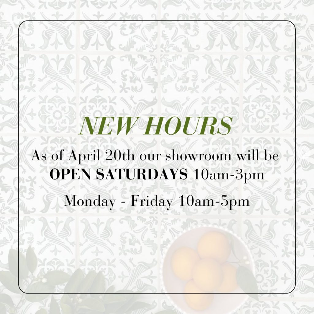 New Hours - Now Open Saturdays